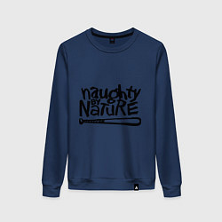 Свитшот хлопковый женский Naughty by nature, цвет: тёмно-синий