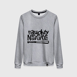 Свитшот хлопковый женский Naughty by nature, цвет: меланж