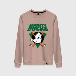 Свитшот хлопковый женский Anaheim Mighty Ducks, цвет: пыльно-розовый