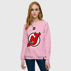Свитшот хлопковый женский New Jersey Devils: Kovalchuk 17, цвет: светло-розовый — фото 2