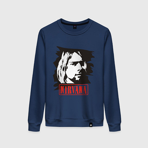 Женский свитшот Nirvana: Kurt Cobain / Тёмно-синий – фото 1