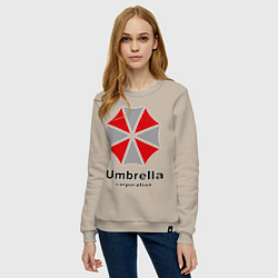 Свитшот хлопковый женский Umbrella corporation, цвет: миндальный — фото 2