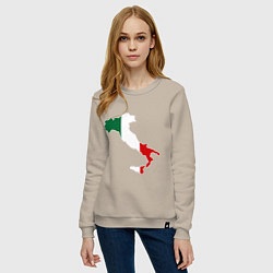 Свитшот хлопковый женский Италия (Italy), цвет: миндальный — фото 2