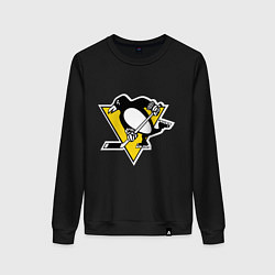 Свитшот хлопковый женский Pittsburgh Penguins, цвет: черный