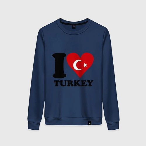 Женский свитшот I love turkey / Тёмно-синий – фото 1