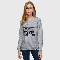 Свитшот хлопковый женский NWA, цвет: меланж — фото 2