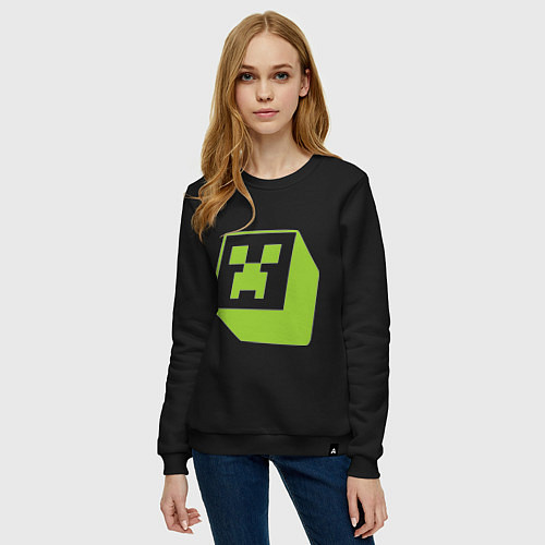 Женский свитшот Green Creeper / Черный – фото 3