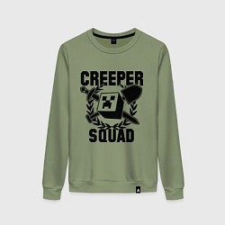 Свитшот хлопковый женский Creeper Squad, цвет: авокадо