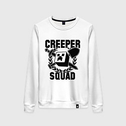 Свитшот хлопковый женский Creeper Squad, цвет: белый