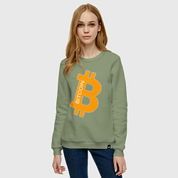 Свитшот хлопковый женский Bitcoin Boss, цвет: авокадо — фото 2