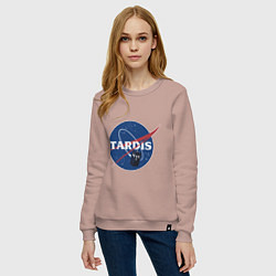 Свитшот хлопковый женский Tardis NASA, цвет: пыльно-розовый — фото 2