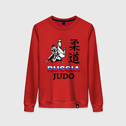 Свитшот хлопковый женский Russia Judo, цвет: красный