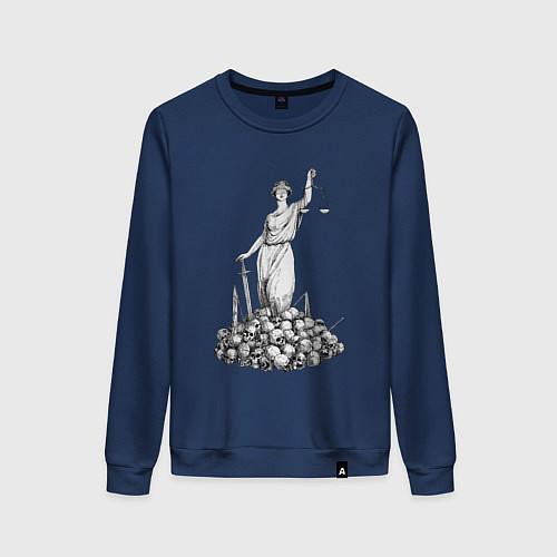 Женский свитшот Фемида на костях / Тёмно-синий – фото 1