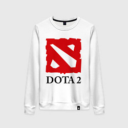 Свитшот хлопковый женский Dota 2: Logo, цвет: белый