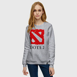 Свитшот хлопковый женский Dota 2: Logo, цвет: меланж — фото 2