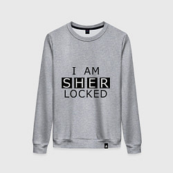 Свитшот хлопковый женский I am Sherlocked, цвет: меланж