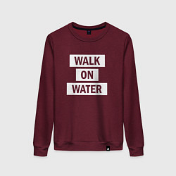 Свитшот хлопковый женский 30 STM: Walk on water, цвет: меланж-бордовый