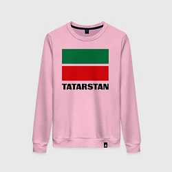 Свитшот хлопковый женский Флаг Татарстана, цвет: светло-розовый