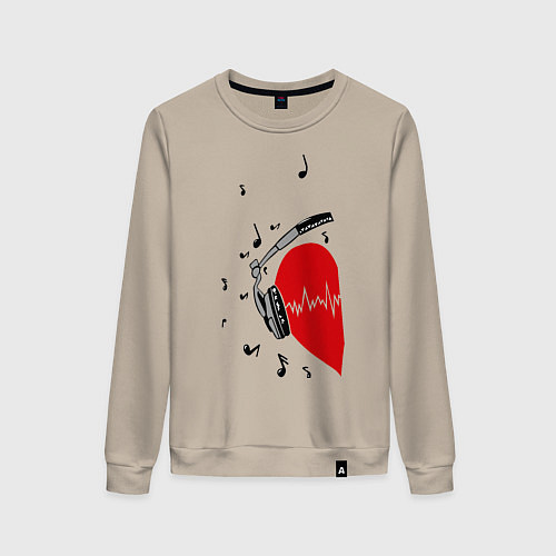 Женский свитшот Влюбленная меломанка / Миндальный – фото 1