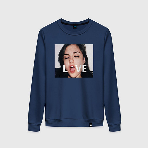 Женский свитшот Sasha Grey LOVE / Тёмно-синий – фото 1