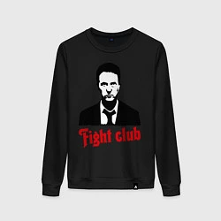 Свитшот хлопковый женский Fight Club: Edward Norton, цвет: черный