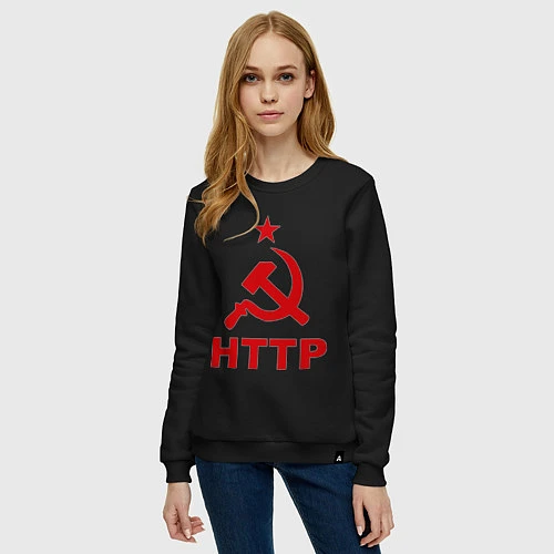 Женский свитшот HTTP СССР / Черный – фото 3