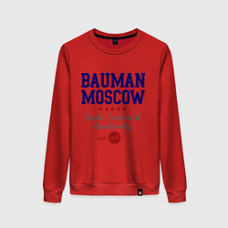 Свитшот хлопковый женский Bauman STU, цвет: красный