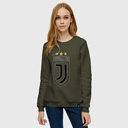 Свитшот хлопковый женский Juventus FC: 3 stars, цвет: хаки — фото 2