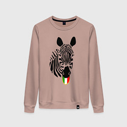 Свитшот хлопковый женский Juventus Zebra, цвет: пыльно-розовый