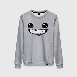 Свитшот хлопковый женский Super Meat Boy: Face, цвет: меланж