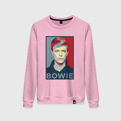 Свитшот хлопковый женский Bowie Poster, цвет: светло-розовый