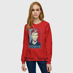 Свитшот хлопковый женский Bowie Poster, цвет: красный — фото 2