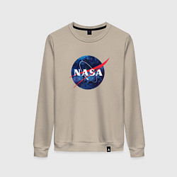 Свитшот хлопковый женский NASA: Cosmic Logo, цвет: миндальный