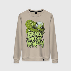 Свитшот хлопковый женский Bring Me The Horizon: Green Girl, цвет: миндальный