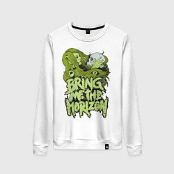 Свитшот хлопковый женский Bring Me The Horizon: Green Girl, цвет: белый