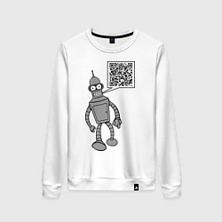 Свитшот хлопковый женский Построю свой мир, цвет: белый