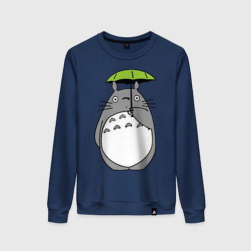 Женский свитшот Totoro с зонтом / Тёмно-синий – фото 1