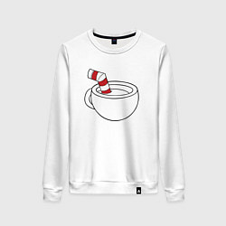 Свитшот хлопковый женский Red Cuphead, цвет: белый