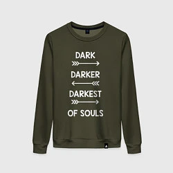 Свитшот хлопковый женский Darkest of Souls, цвет: хаки