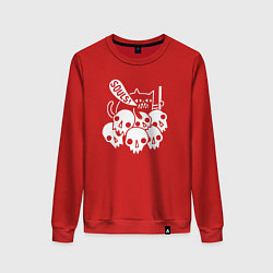 Свитшот хлопковый женский Cat Got Your Soul, цвет: красный