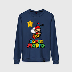 Свитшот хлопковый женский Bee Super Mario, цвет: тёмно-синий