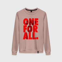 Свитшот хлопковый женский Один за всех, цвет: пыльно-розовый