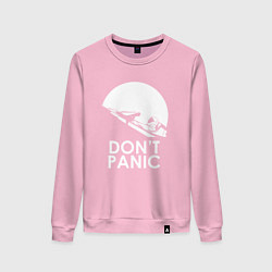Свитшот хлопковый женский Elon: Don't Panic, цвет: светло-розовый