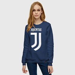 Свитшот хлопковый женский FC Juventus, цвет: тёмно-синий — фото 2