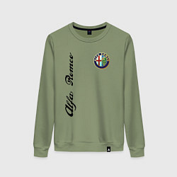 Свитшот хлопковый женский Alfa Romeo Automobiles S p A, цвет: авокадо