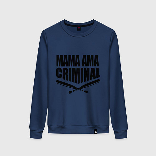 Женский свитшот Mama ama criminal / Тёмно-синий – фото 1