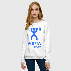 Свитшот хлопковый женский Yopta Sport, цвет: белый — фото 2