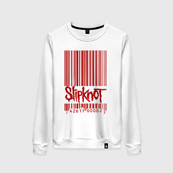 Свитшот хлопковый женский Slipknot: barcode, цвет: белый