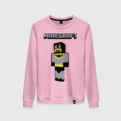 Свитшот хлопковый женский Minecraft Batman, цвет: светло-розовый