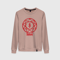 Свитшот хлопковый женский Slipknot Penragram, цвет: пыльно-розовый